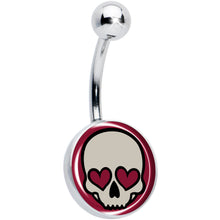 Load image into Gallery viewer, Valentine Heart Skull Belly Ring
