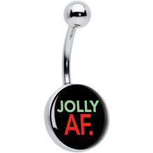Load image into Gallery viewer, Jolly AF Festive Holiday Christmas Belly Ring by Onyx O
