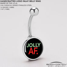 Load image into Gallery viewer, Jolly AF Festive Holiday Christmas Belly Ring by Onyx O
