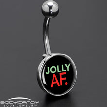 Load image into Gallery viewer, Jolly AF Festive Holiday Christmas Belly Ring by Onyx O
