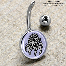 Load image into Gallery viewer, Leaping Leapfrog Spiders Belly Ring by Onyx O

