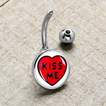 Load image into Gallery viewer, Kiss Me Candy Heart Belly Ring by Onyx O
