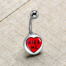 Load image into Gallery viewer, Kiss Me Candy Heart Belly Ring by Onyx O
