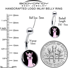 Load image into Gallery viewer, Pink Happy Llama Belly Ring by Onyx O
