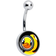 Load image into Gallery viewer, Magnified Yellow Duck Belly Ring by Onyx O
