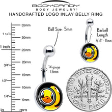 Load image into Gallery viewer, Magnified Yellow Duck Belly Ring by Onyx O

