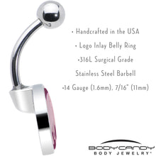 将图片加载到图库查看器，Pinkish Melting Heart Belly Ring by Onyx O
