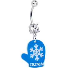Load image into Gallery viewer, Custom Holiday Mitten Personalized Dangle Belly Ring
