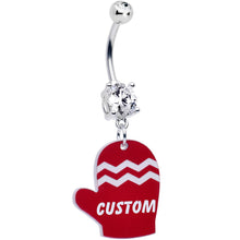 Load image into Gallery viewer, Custom Holiday Mitten Personalized Dangle Belly Ring
