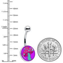 Load image into Gallery viewer, Funky Floral Mushroom Belly Ring by Onyx O
