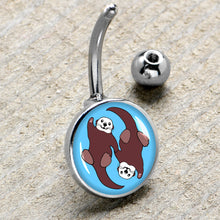 Load image into Gallery viewer, Oh My Otters Animal Belly Ring by Onyx O
