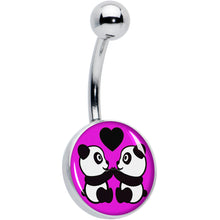 Load image into Gallery viewer, Panda Love Belly Ring by Onyx O

