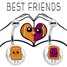 Load image into Gallery viewer, PB and J Peanut Butter and Jelly Sandwich BFF Set of 2 Belly Rings by Onyx O
