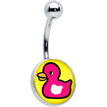 Load image into Gallery viewer, Pink Ducky Belly Ring by Onyx O
