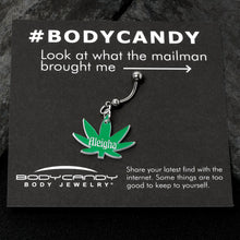 Load image into Gallery viewer, Custom Marijuana Pot Leaf Personalized Dangle Belly Ring
