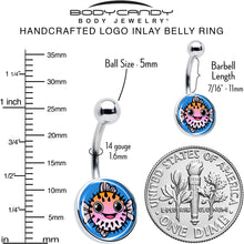 Load image into Gallery viewer, Swimming Pink Pufferfish Belly Ring by Onyx O
