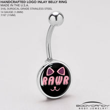 将图片加载到图库查看器，RAWR Kitty Cat Belly Ring by Onyx O
