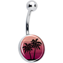 将图片加载到图库查看器，Palm Tree Retro Sunset Belly Ring by Onyx O
