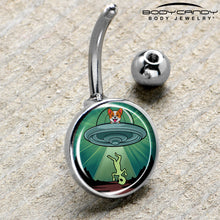 将图片加载到图库查看器，Reverse Alien UFO AbductionBelly Ring by Onyx O
