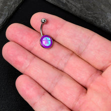 Load image into Gallery viewer, Purple Nautical Sand Dollar Belly Ring by Onyx O
