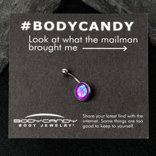 Load image into Gallery viewer, Purple Nautical Sand Dollar Belly Ring by Onyx O
