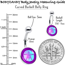 Load image into Gallery viewer, Purple Nautical Sand Dollar Belly Ring by Onyx O
