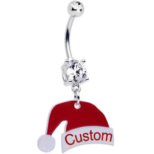 Load image into Gallery viewer, Custom Santa Hat Personalized Dangle Belly Ring
