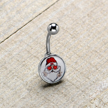Load image into Gallery viewer, Christmas Peace Love Santa Belly Ring by Onyx O
