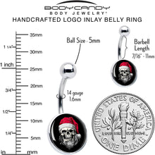 Load image into Gallery viewer, Holiday Skeleton Santa Claus Belly Ring by Onyx O

