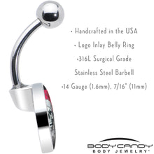 Load image into Gallery viewer, Holiday Skeleton Santa Claus Belly Ring by Onyx O
