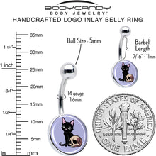 将图片加载到图库查看器，Skull Cat Belly Ring by Onyx O
