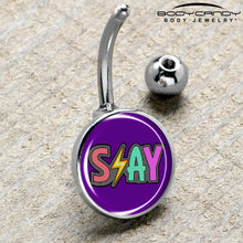 Load image into Gallery viewer, Colorful Lighting SLAY Belly Ring by Onyx O
