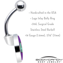 Load image into Gallery viewer, Colorful Lighting SLAY Belly Ring by Onyx O
