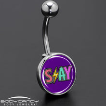 Load image into Gallery viewer, Colorful Lighting SLAY Belly Ring by Onyx O
