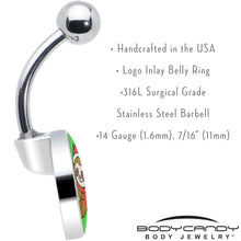 Load image into Gallery viewer, Holiday Santa Sloth Belly Ring by Onyx O
