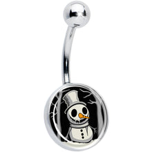 Load image into Gallery viewer, Christmas Holiday Spooky Snowman Belly Ring by Onyx O
