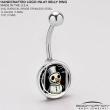 Load image into Gallery viewer, Christmas Holiday Spooky Snowman Belly Ring by Onyx O
