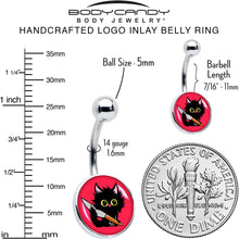 Load image into Gallery viewer, Stabby Cat Belly Ring by Onyx O
