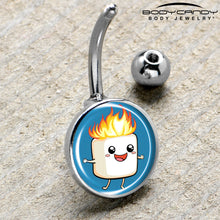 Load image into Gallery viewer, Burning Marshmallow Belly Ring by Onyx O
