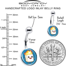 Load image into Gallery viewer, Burning Marshmallow Belly Ring by Onyx O
