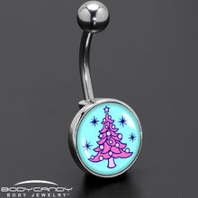 将图片加载到图库查看器，Pastel Christmas Tree Holiday Belly Ring by Onyx O
