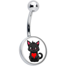 Load image into Gallery viewer, Valentine Cat Belly Ring by Onyx O
