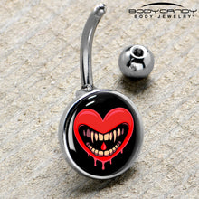 Load image into Gallery viewer, Valentine Heart Vampire Belly Ring

