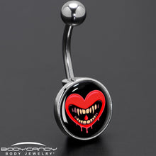Load image into Gallery viewer, Valentine Heart Vampire Belly Ring
