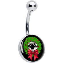Load image into Gallery viewer, Holiday Vampire Wreath Belly Ring by Onyx O
