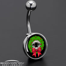 Load image into Gallery viewer, Holiday Vampire Wreath Belly Ring by Onyx O

