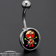 将图片加载到图库查看器，Valentine Heart Voodoo Doll Belly Ring
