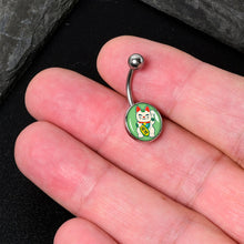 Load image into Gallery viewer, Waving Cat Belly Ring by Onyx O
