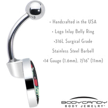 Load image into Gallery viewer, Christmas Holiday Dinosaur Belly Ring by Onyx O
