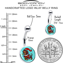 Load image into Gallery viewer, Christmas Holiday Weiner Dog Belly Ring by Onyx O
